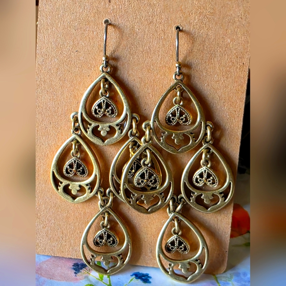 Elegant Gold Color Chandelier Earrings